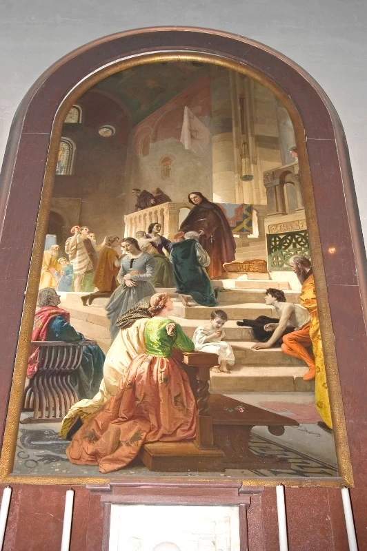 Beato Bernardino da Feltre fa l'elemosina in San Michele
